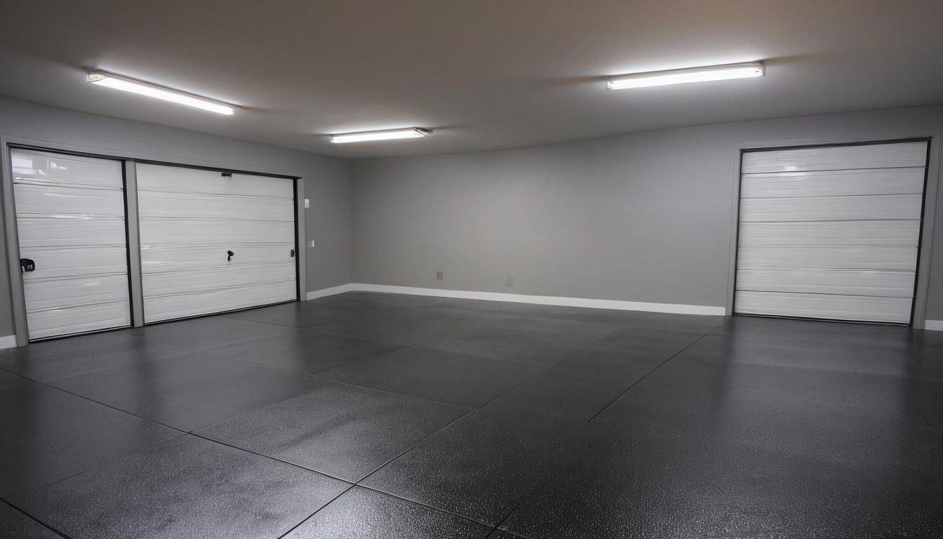 Sleek dark garage tiles