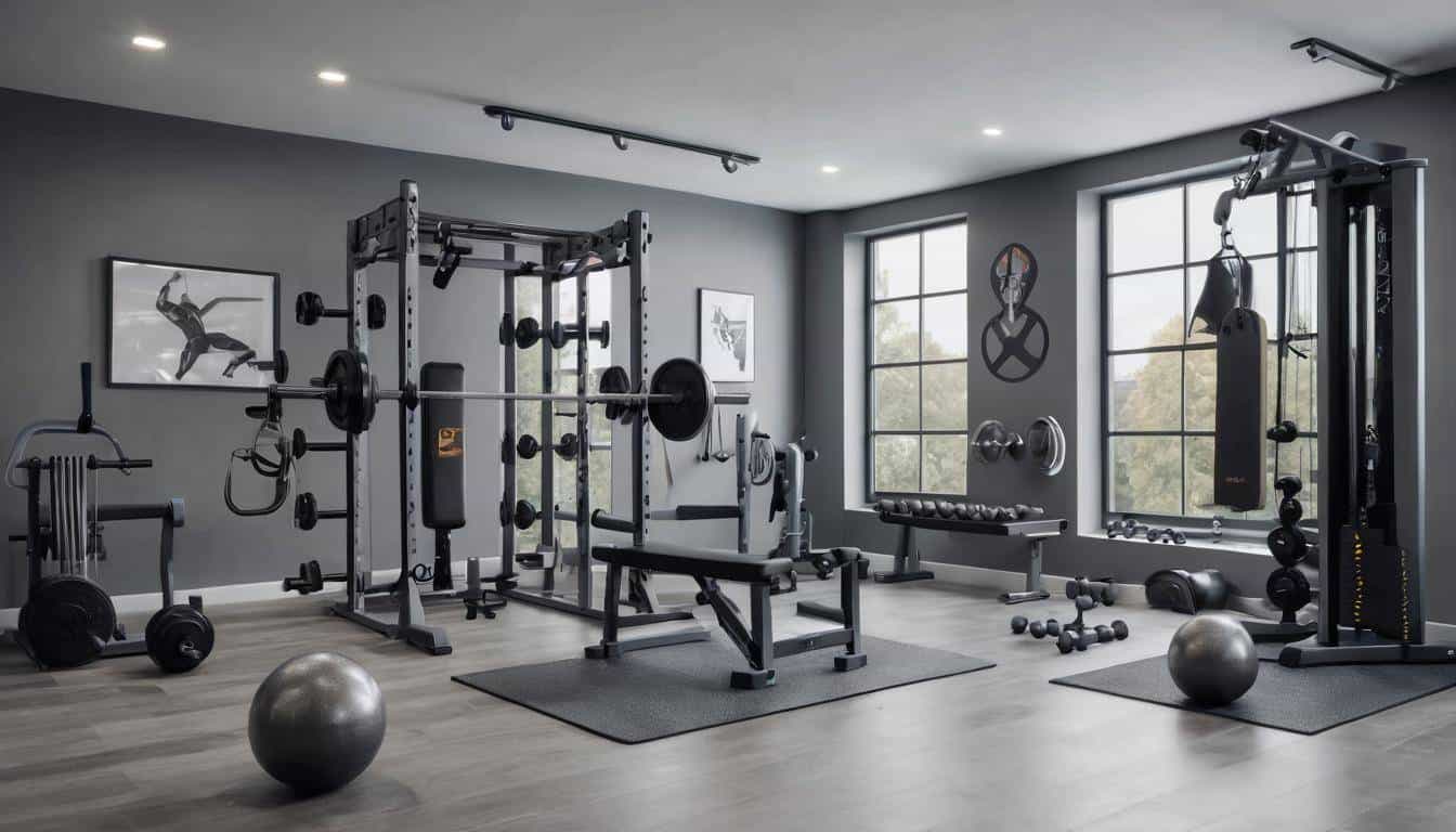 Sleek grey home gym