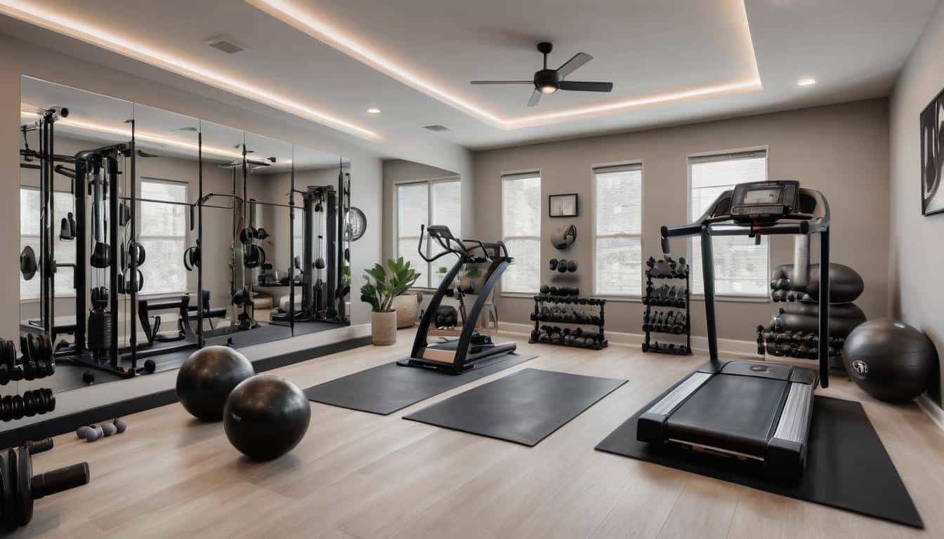 Sleek modern home gym