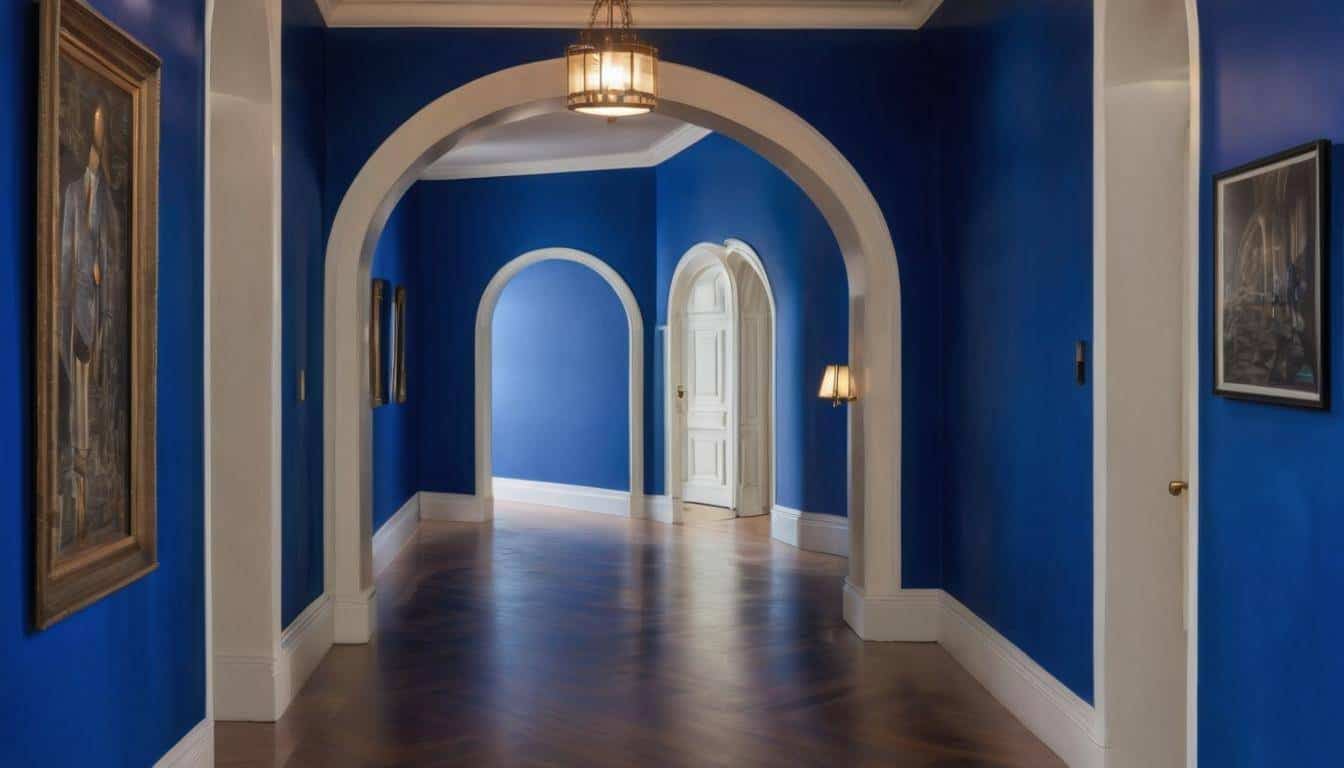 Soothing blue hallway