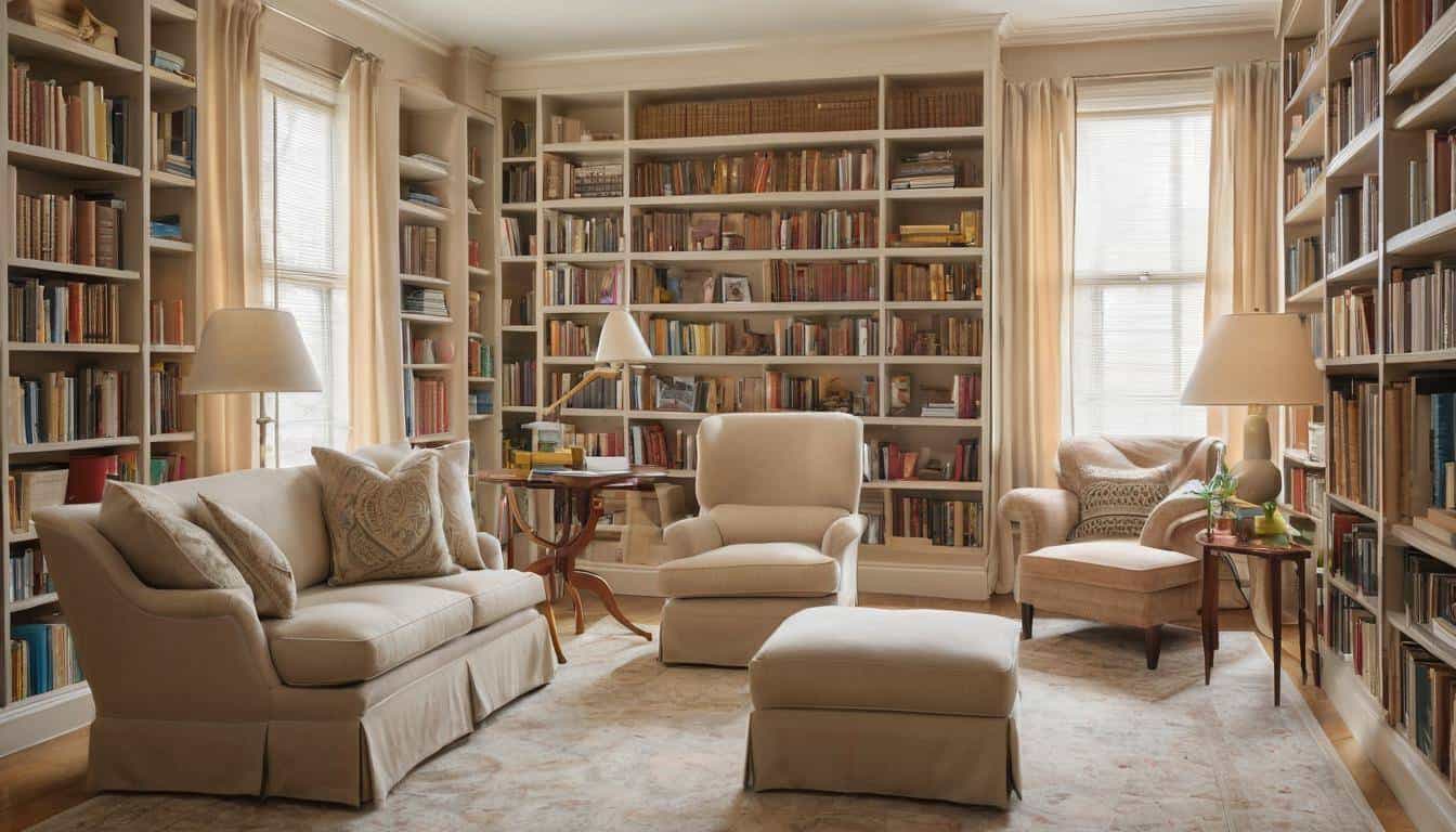 Sophisticated beige library