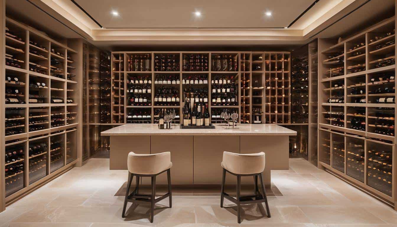 Sophisticated beige wine cellar