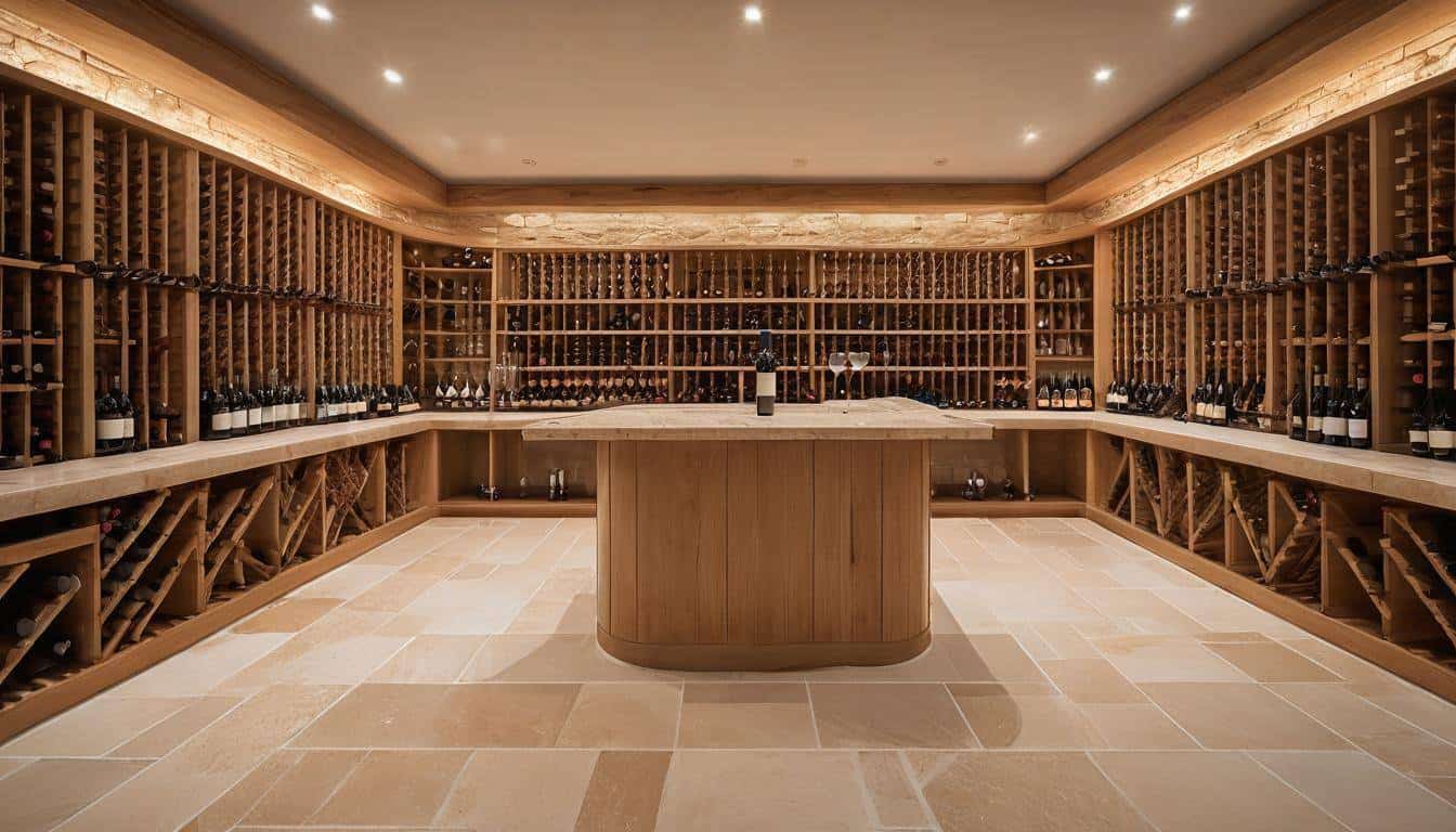 Sophisticated beige wine cellar