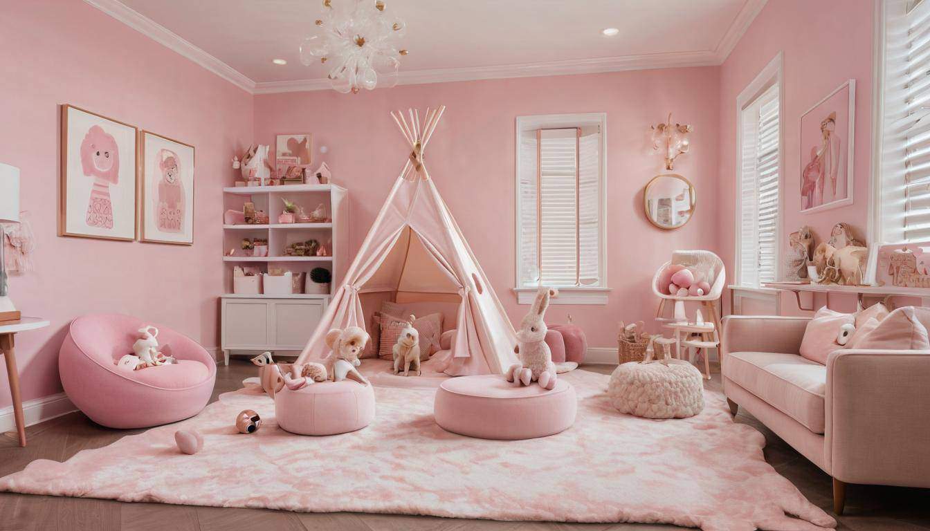 Sophisticated pink playroom