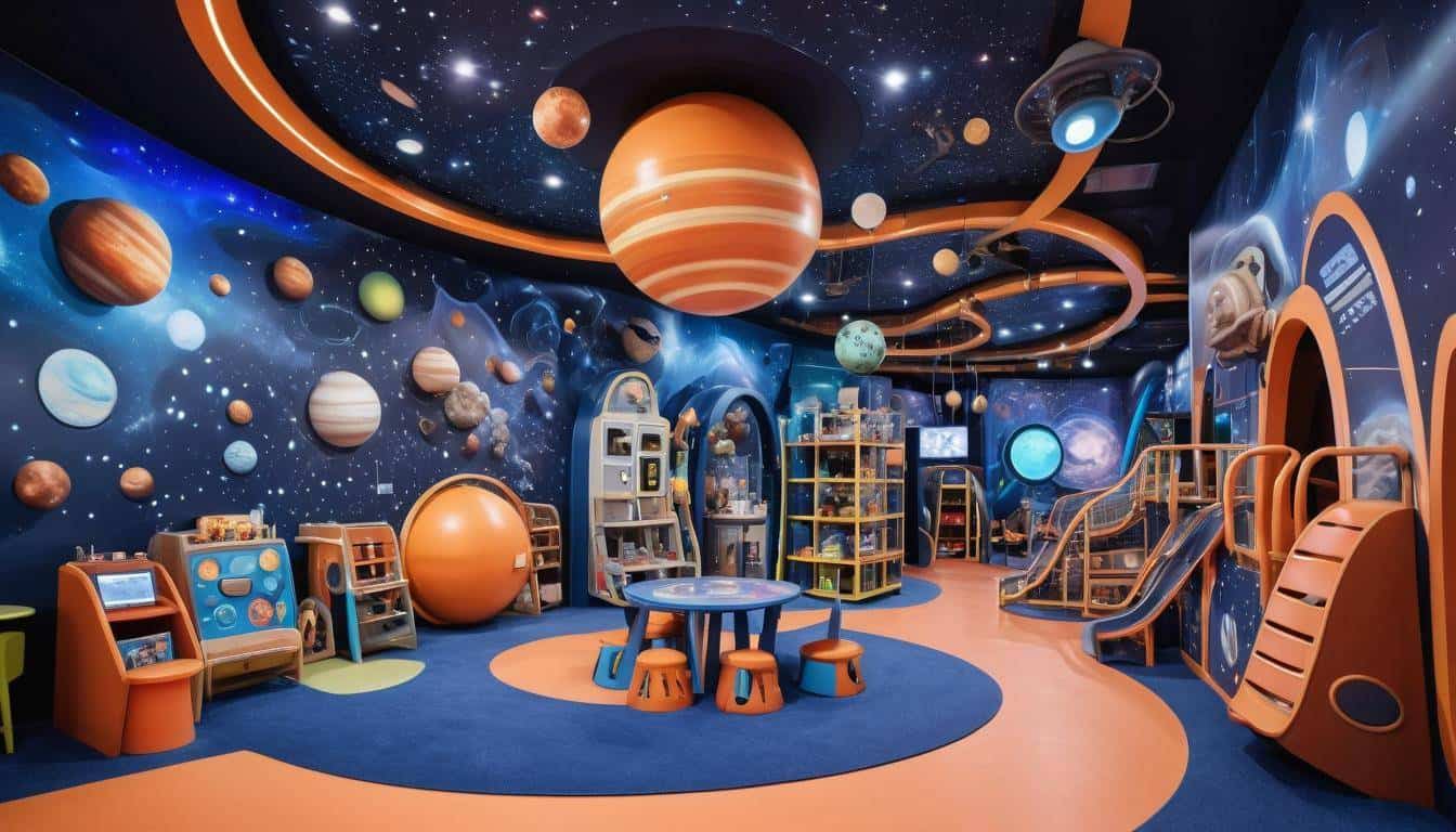 Space-themed children's play area