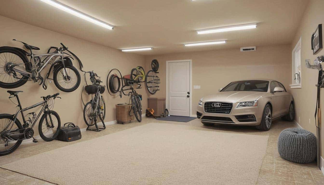 Stylish Beige Garage Interior
