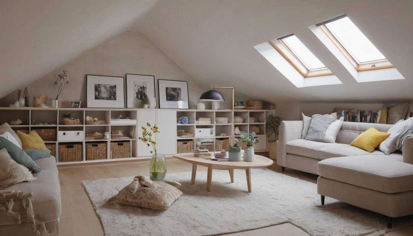 Stylish attic furnishing