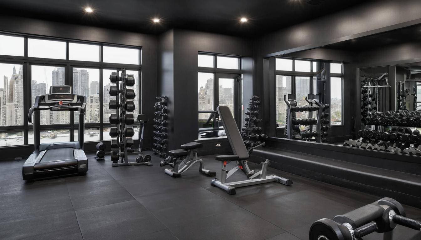 Stylish black home gym