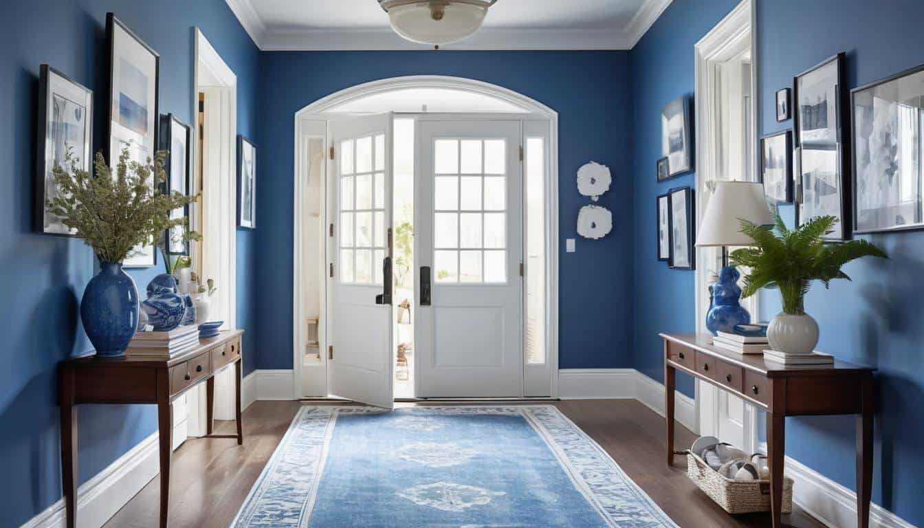 Stylish blue hallway decor