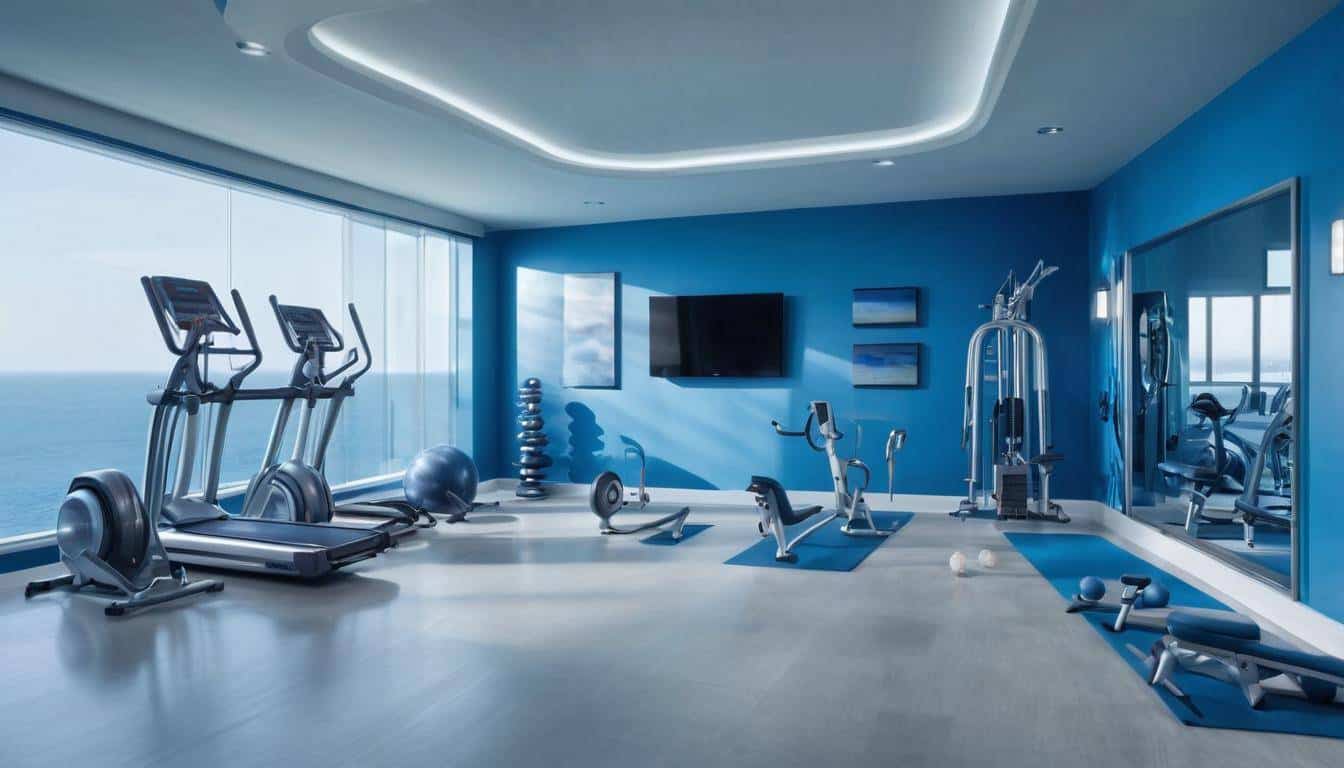 Stylish blue home gym