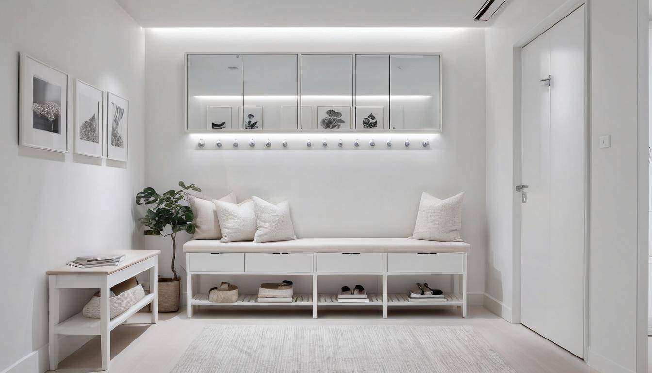 Stylish functional white hallway