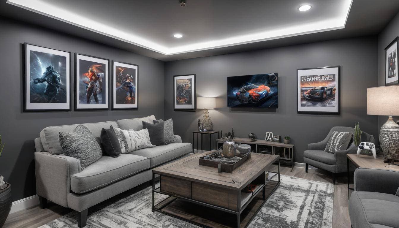 Stylish gaming room artwork