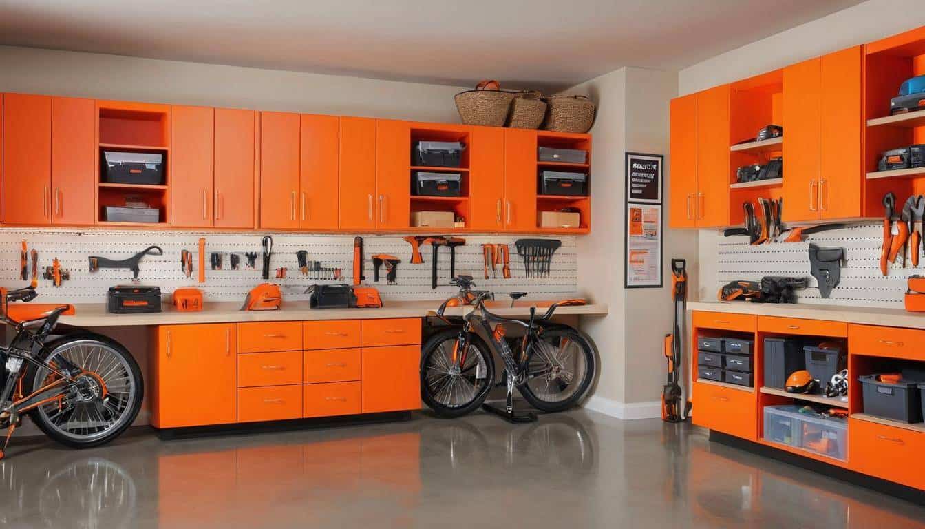 Stylish orange garage design