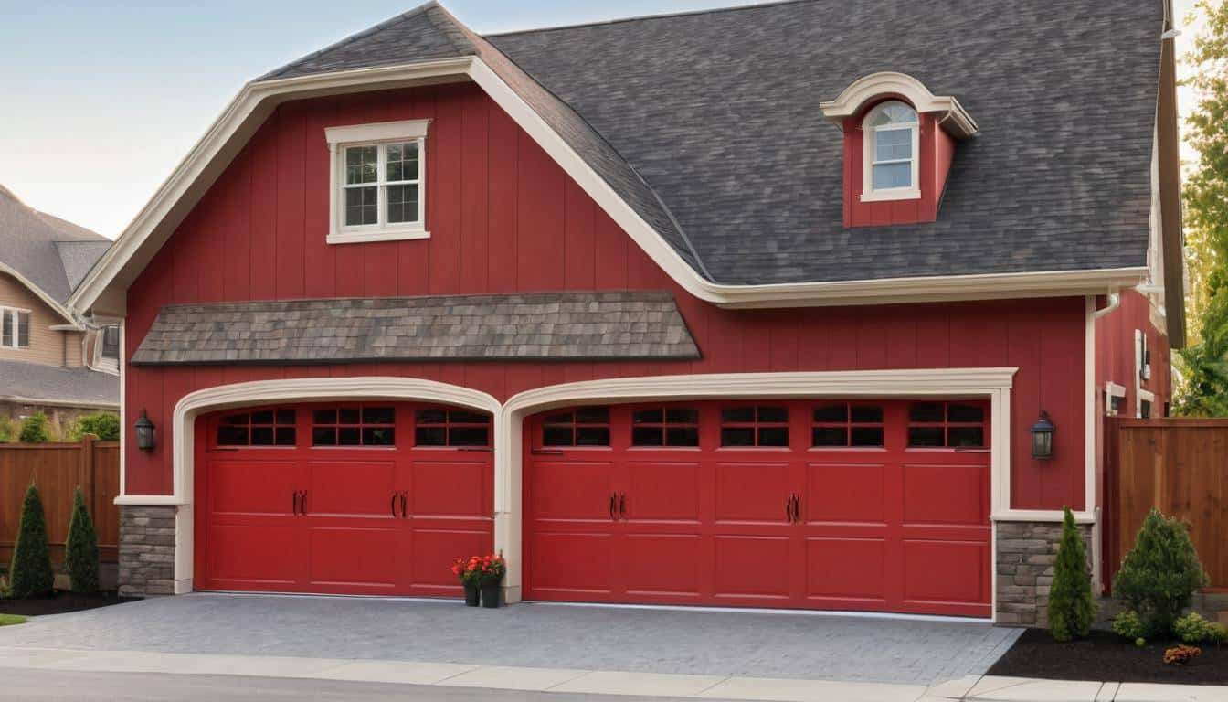 Stylish red garage design