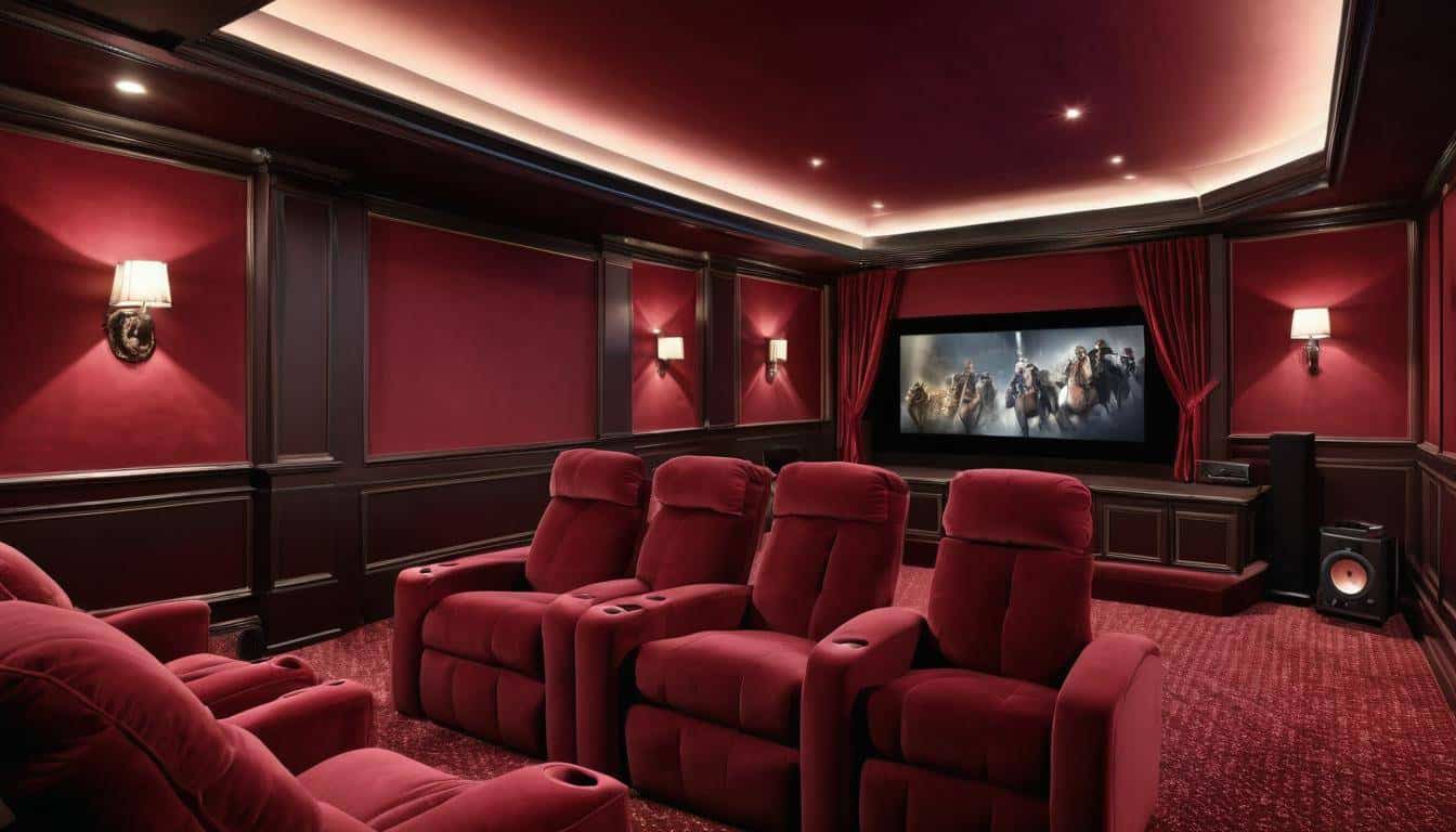 Stylish red home theater