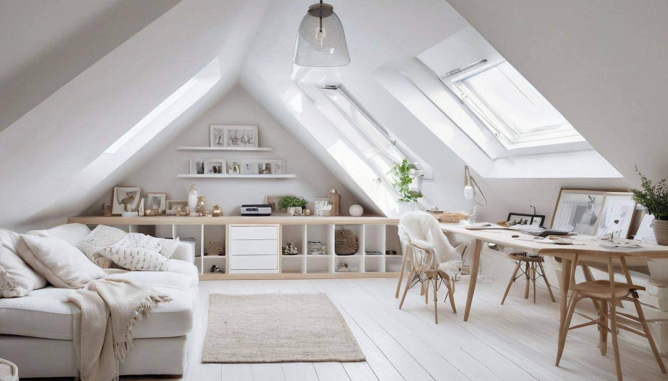 Stylish white attic design