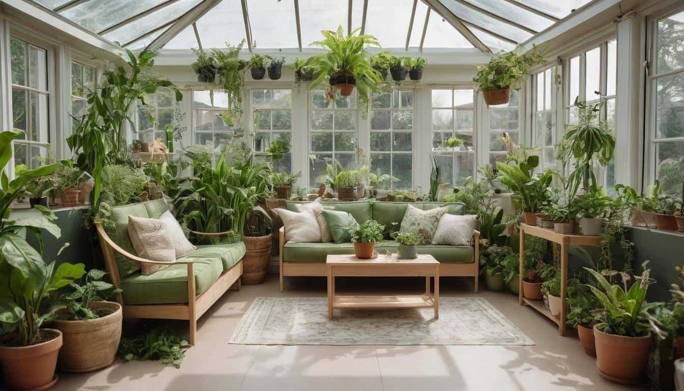 Sunlit indoor garden oasis