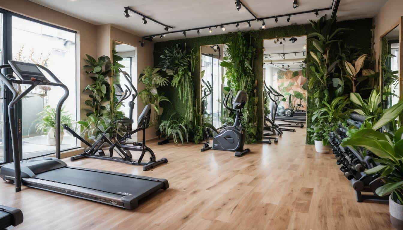 Sustainable fitness space with plants