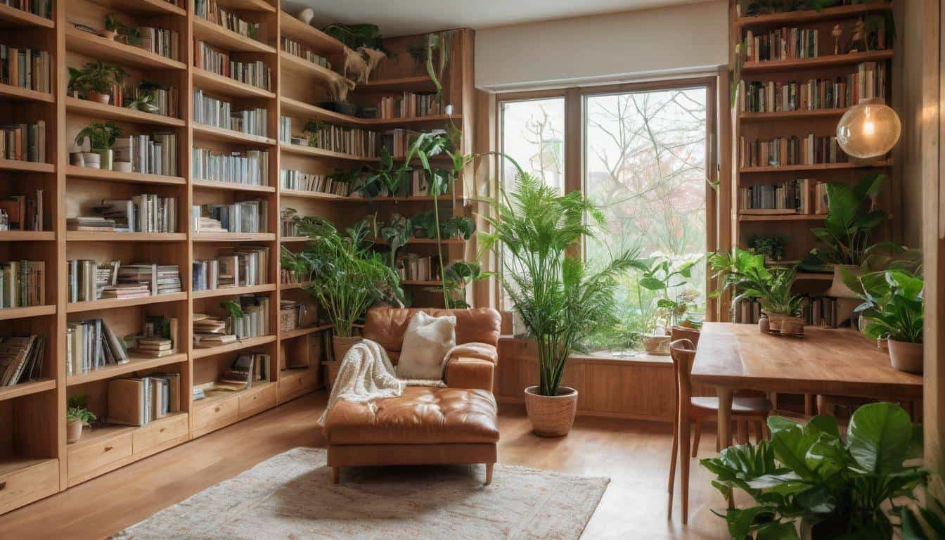 Sustainable wooden home library