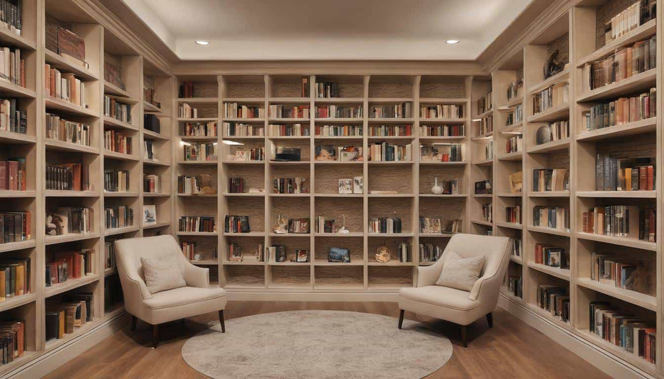 Textured elegant library wall