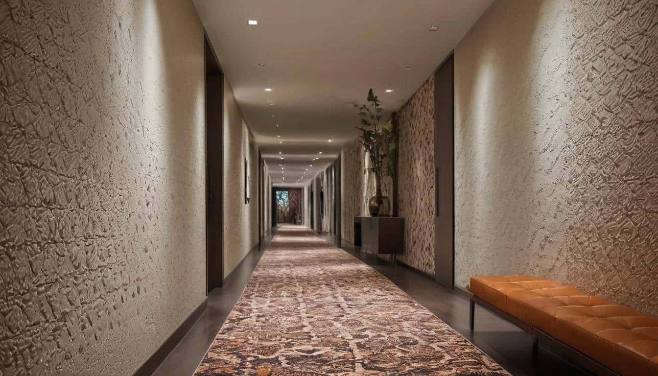 Textured hallway design details