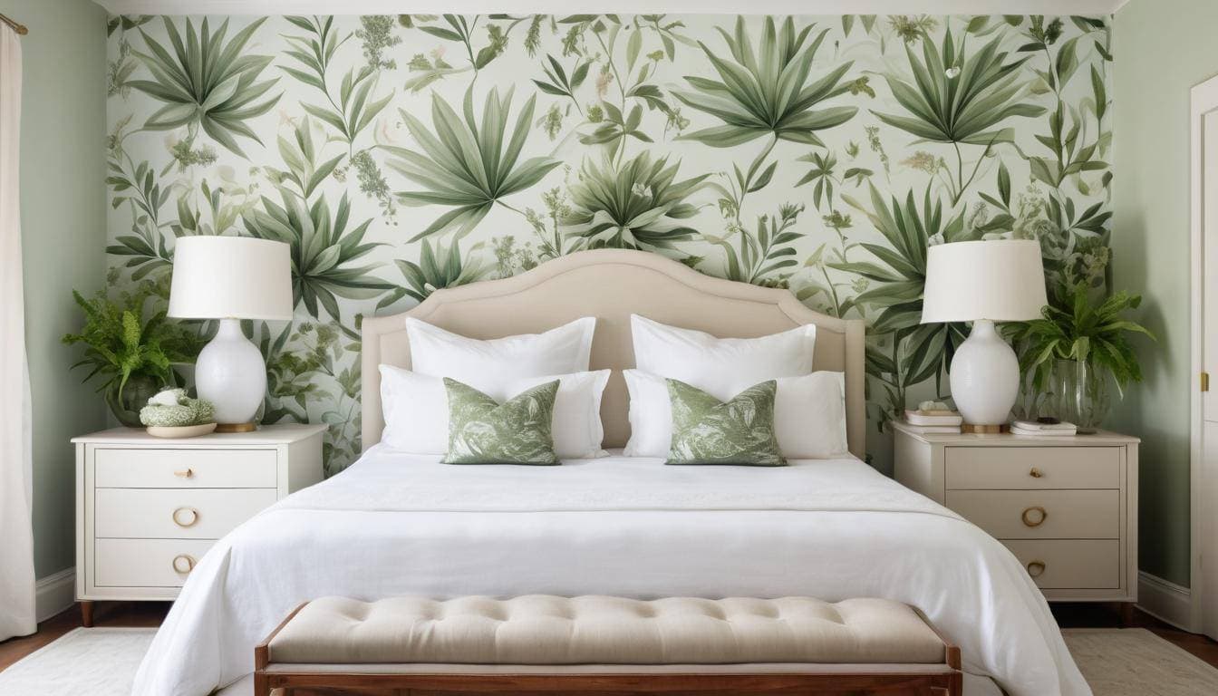 Tranquil botanical guest room