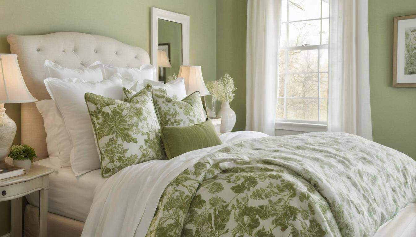 Tranquil green bedding