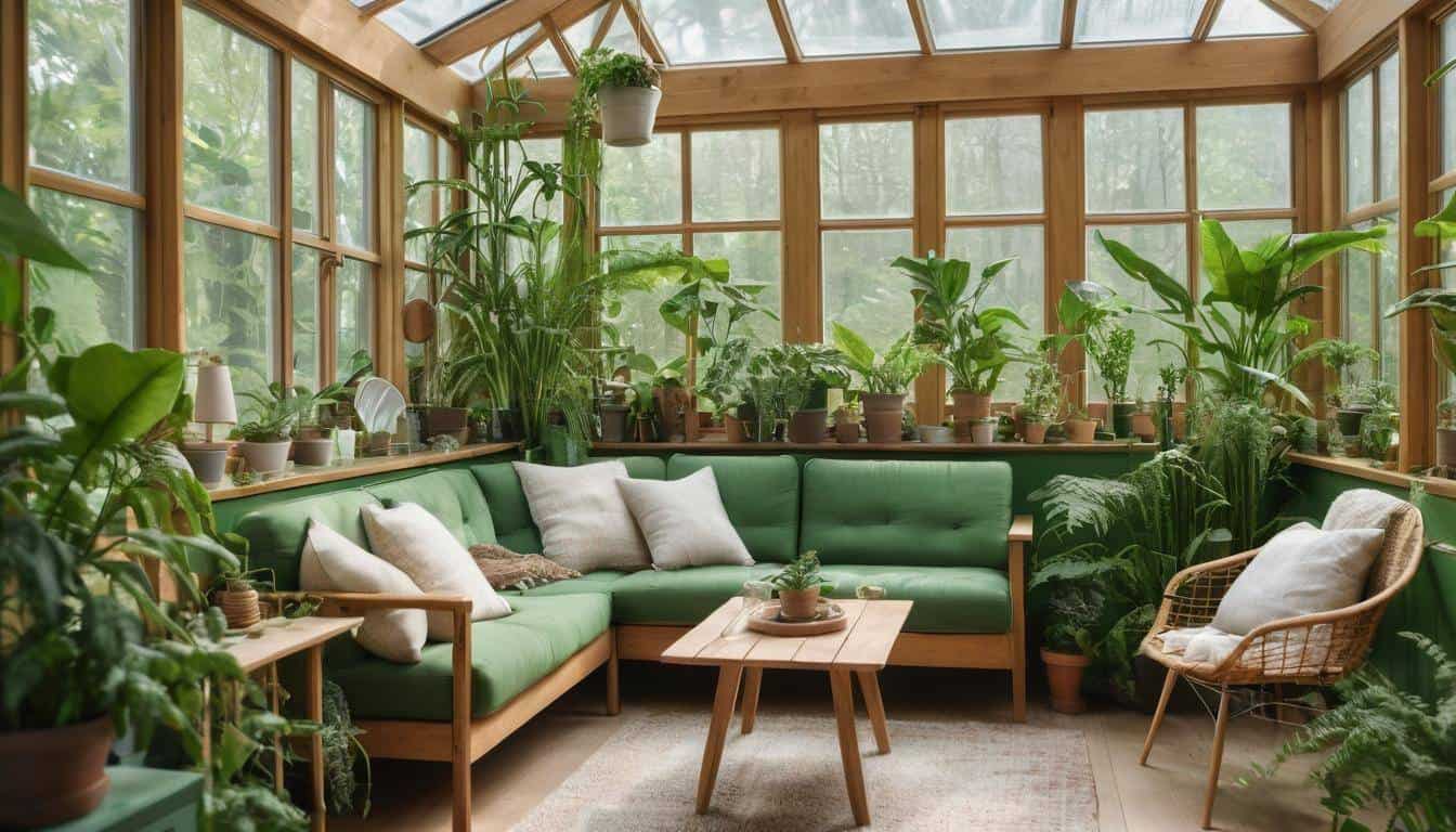 Tranquil green sunroom