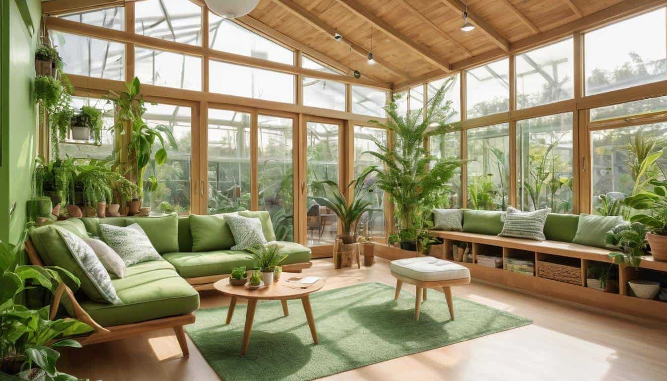 Tranquil green sunroom