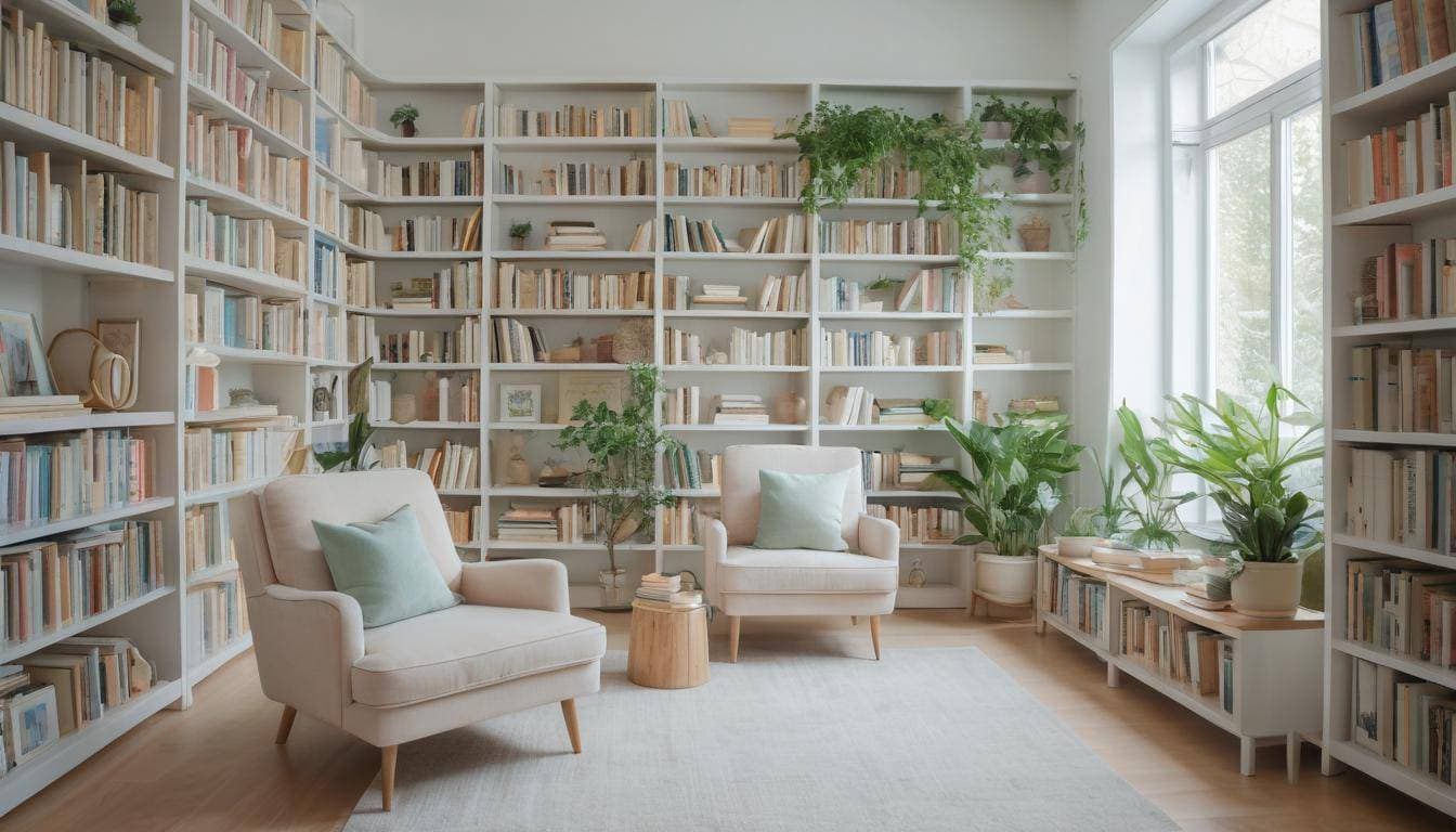 Tranquil home library haven