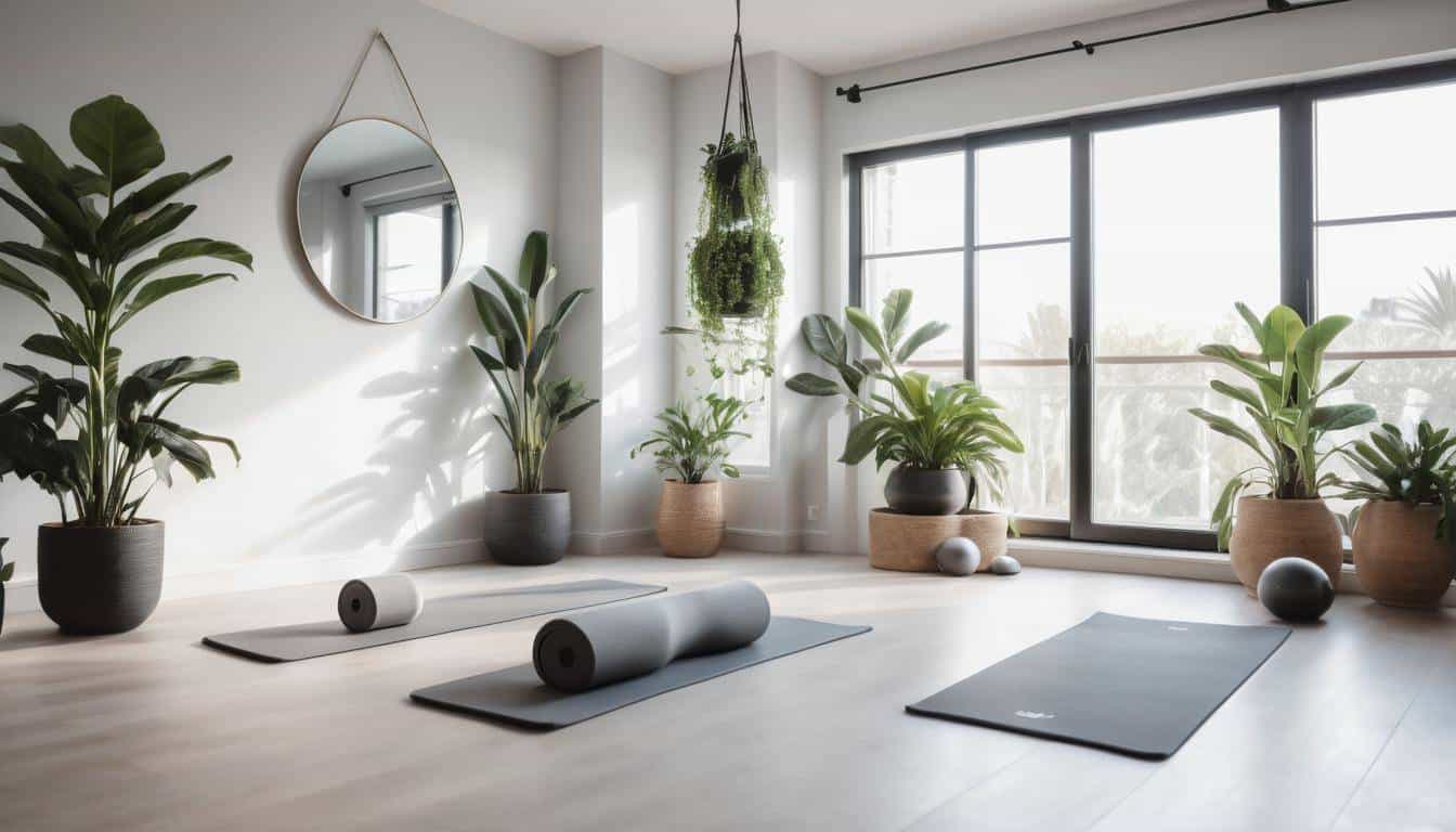 Tranquil home yoga area