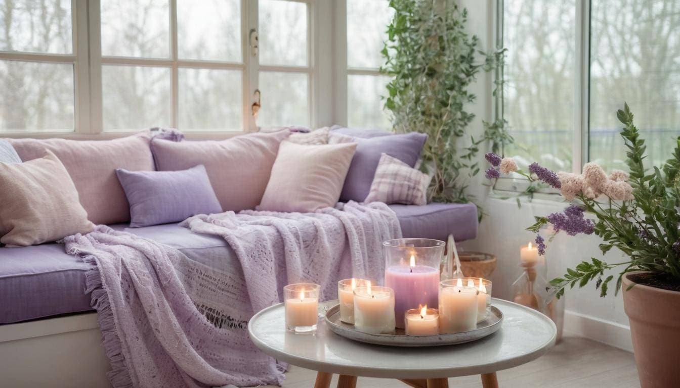 Tranquil lavender sunroom