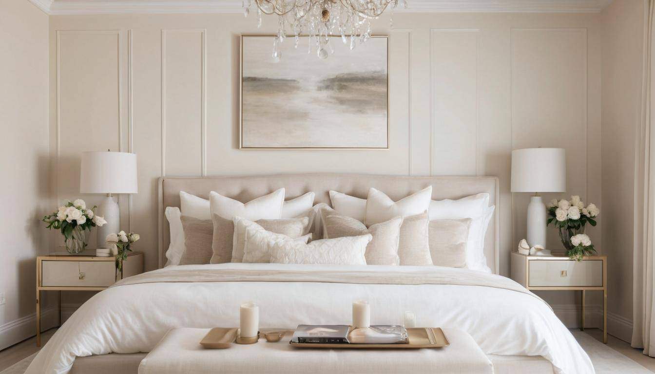 Tranquil white guest room