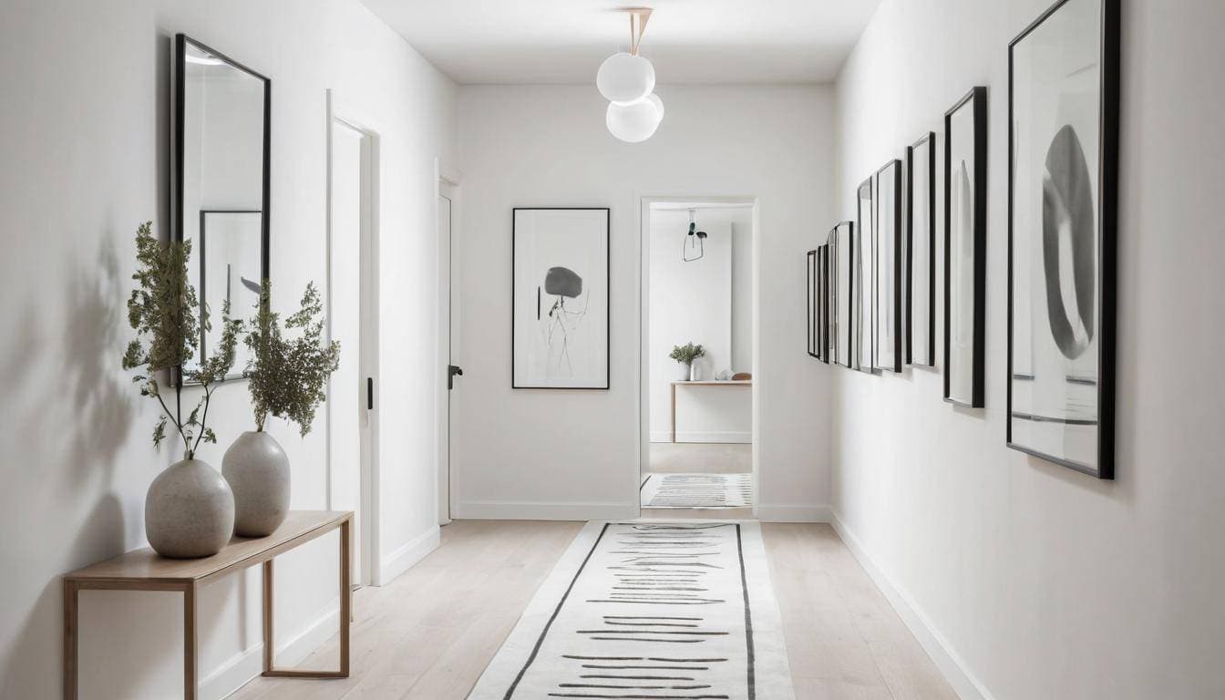 Versatile white hallway design