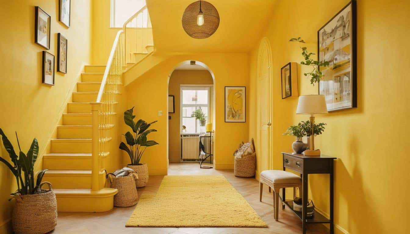 Vibrant Yellow Hallway Decor