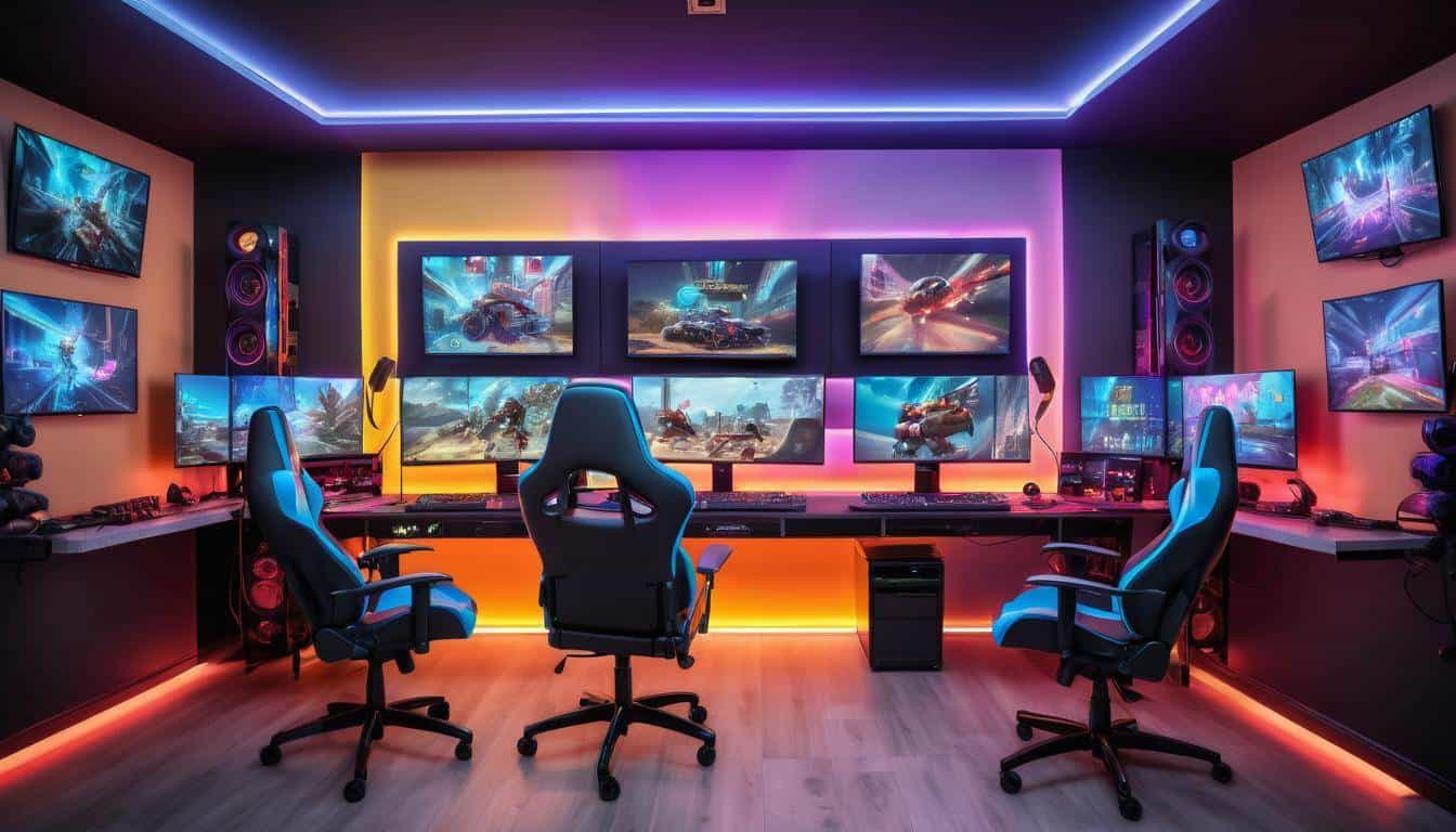 Vibrant gaming setup