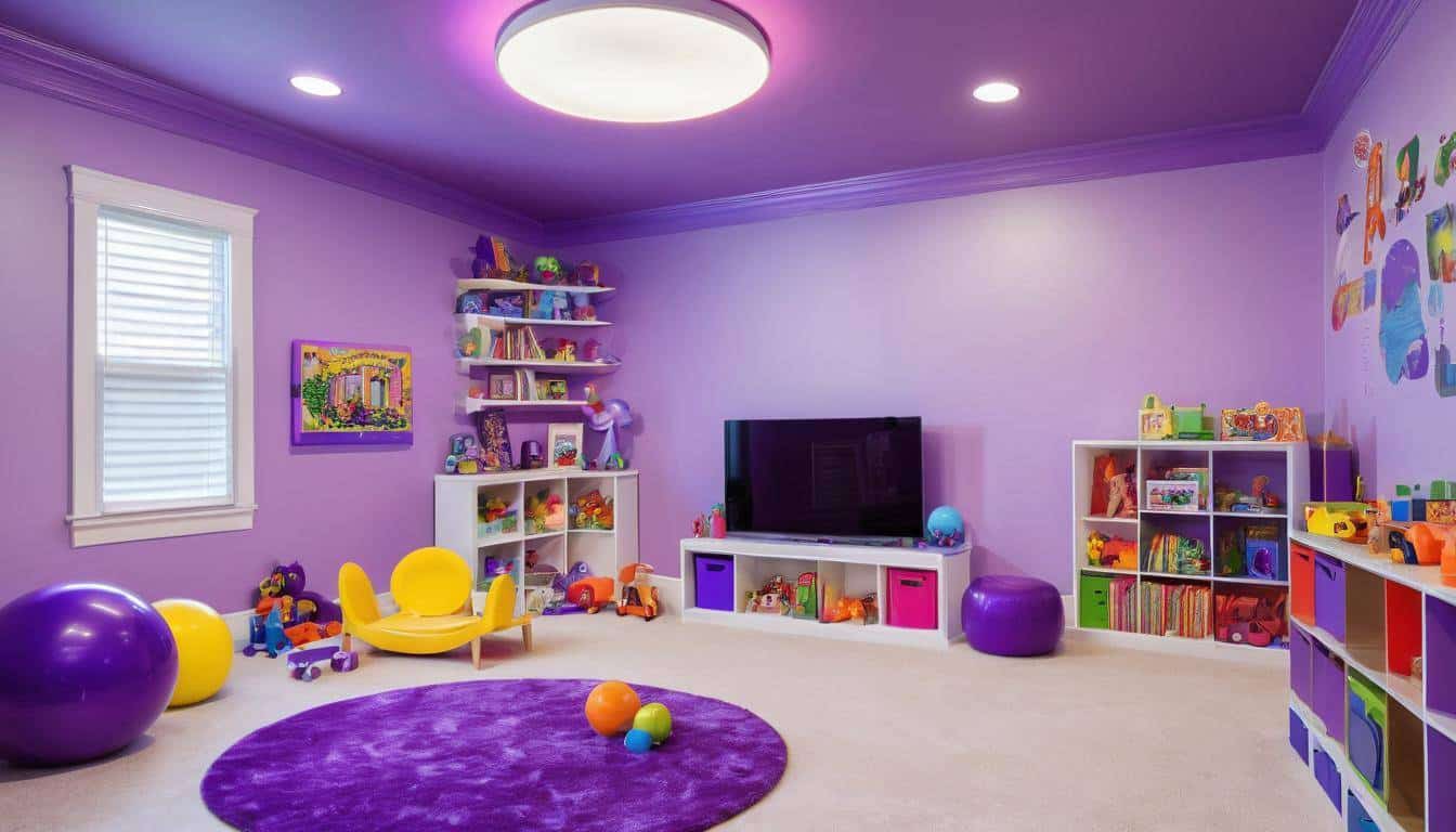 Vibrant interactive playroom for kids