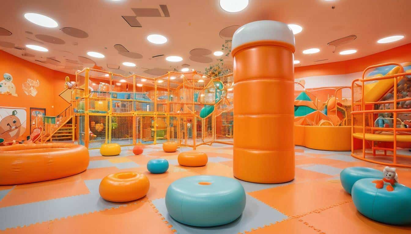 Vibrant orange play area