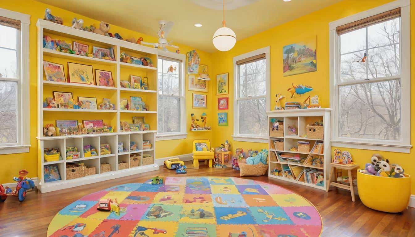 Vibrant yellow playroom