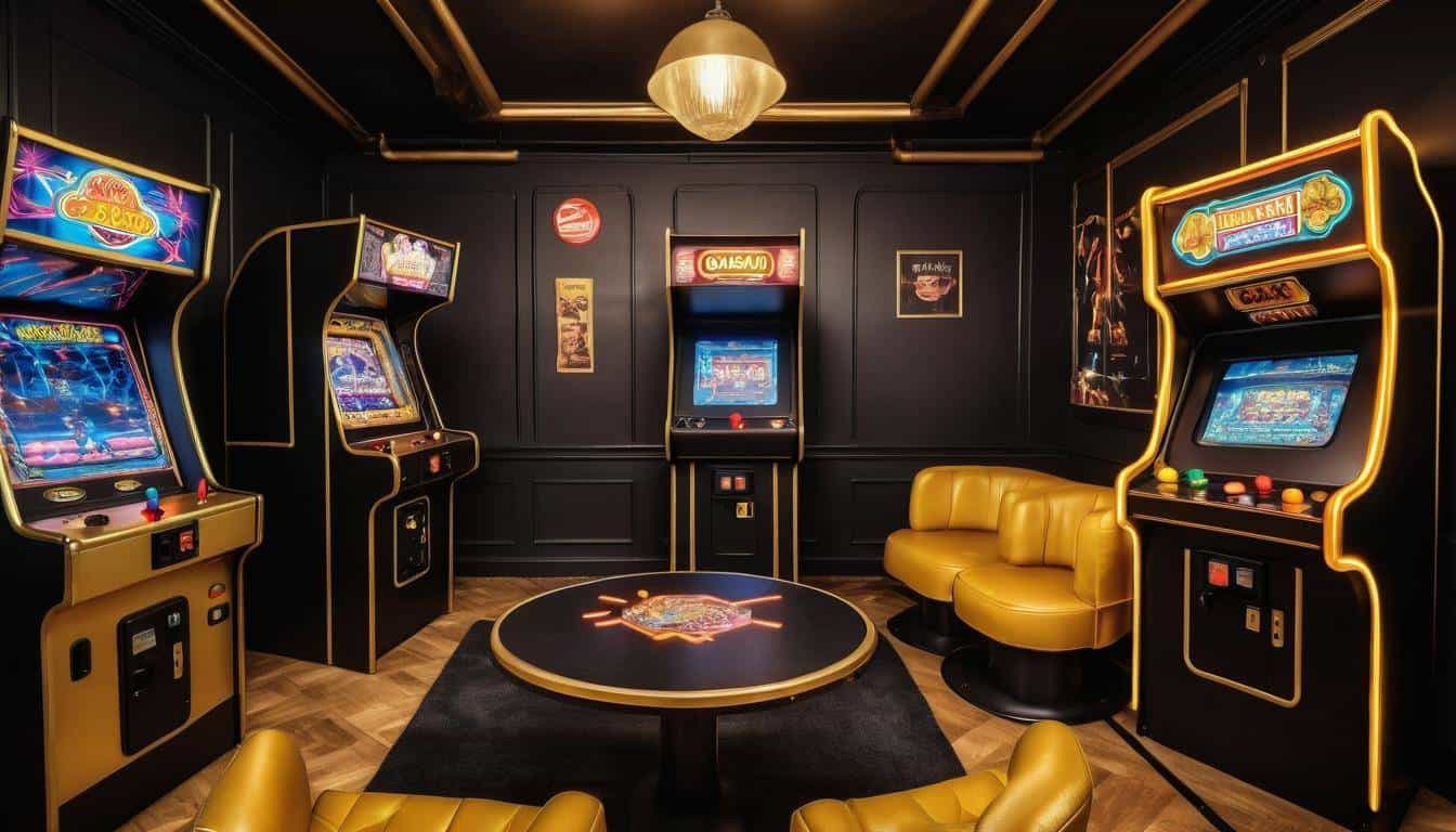 Vintage arcade game room