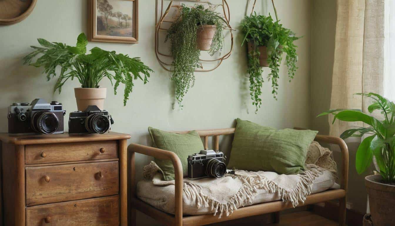 Vintage nature-themed guest room