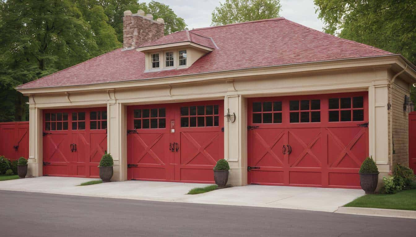 Vintage red garages sophistication