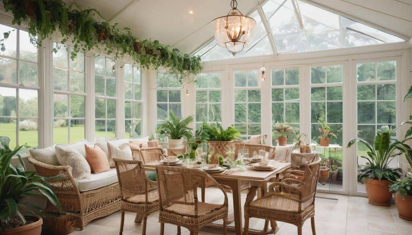 Warm sunroom gathering space