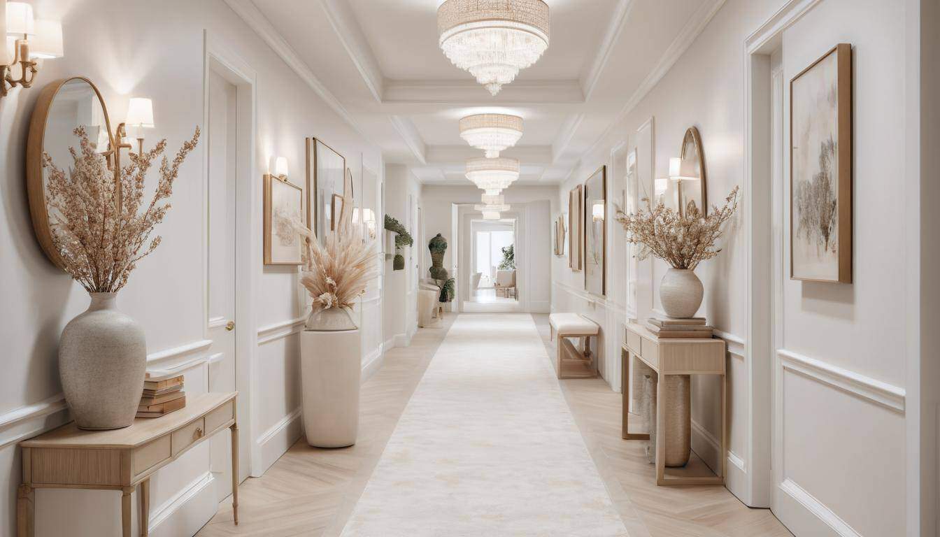 White hallway decor