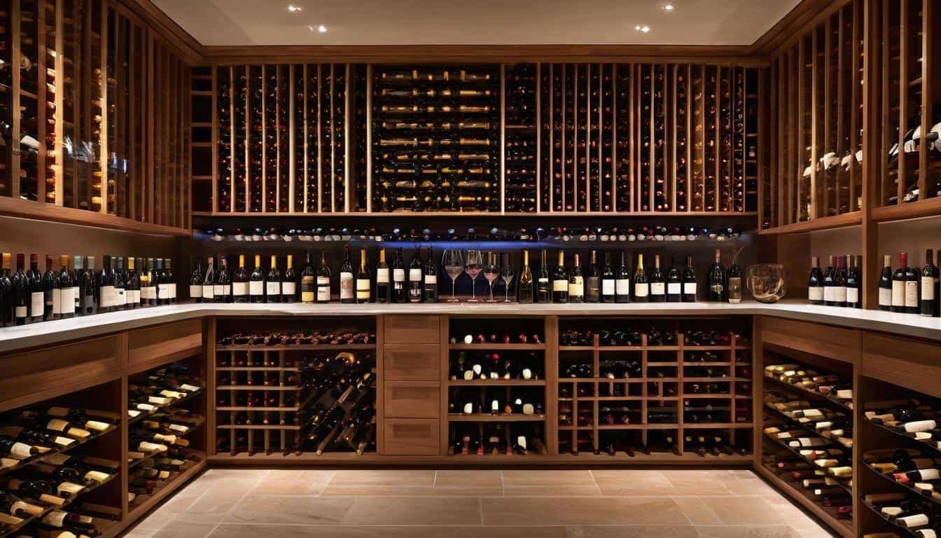 Wooden wine cellar display