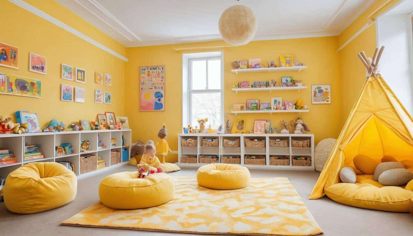 Yellow-themed children's playroom