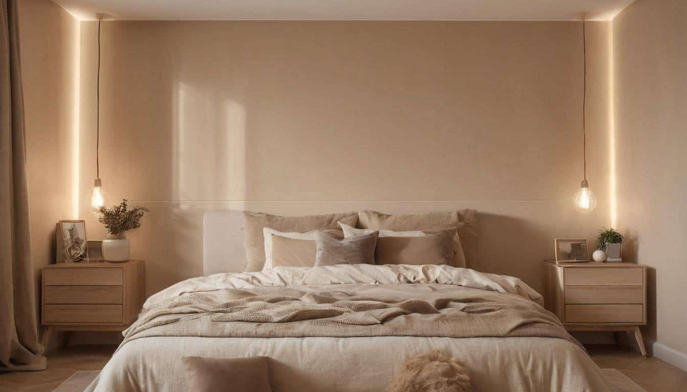 Beige and taupe room lighting