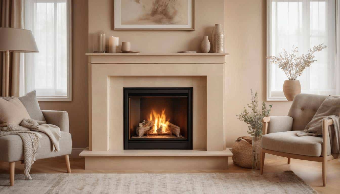 Beige fireplace elegance