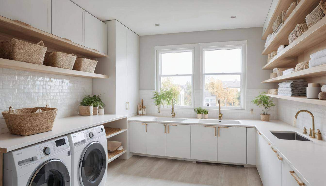 Bright laundry room with natural light