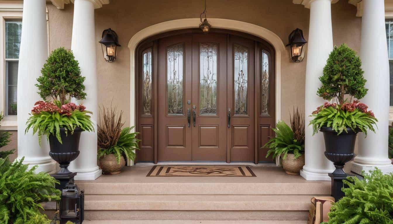 Brown front porch decor